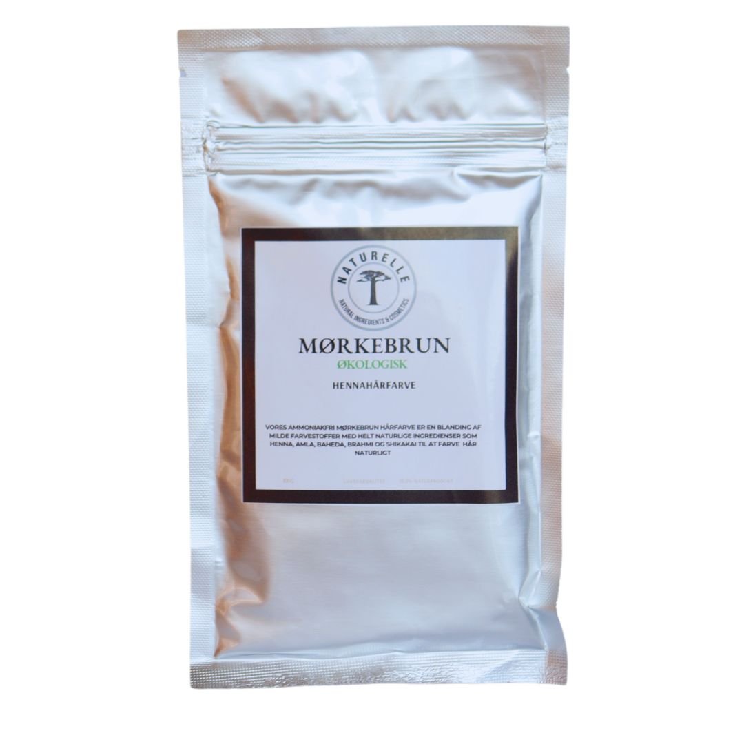 Naturlig mørkebrun hårfarve - øko 100g - Naturelle.dk